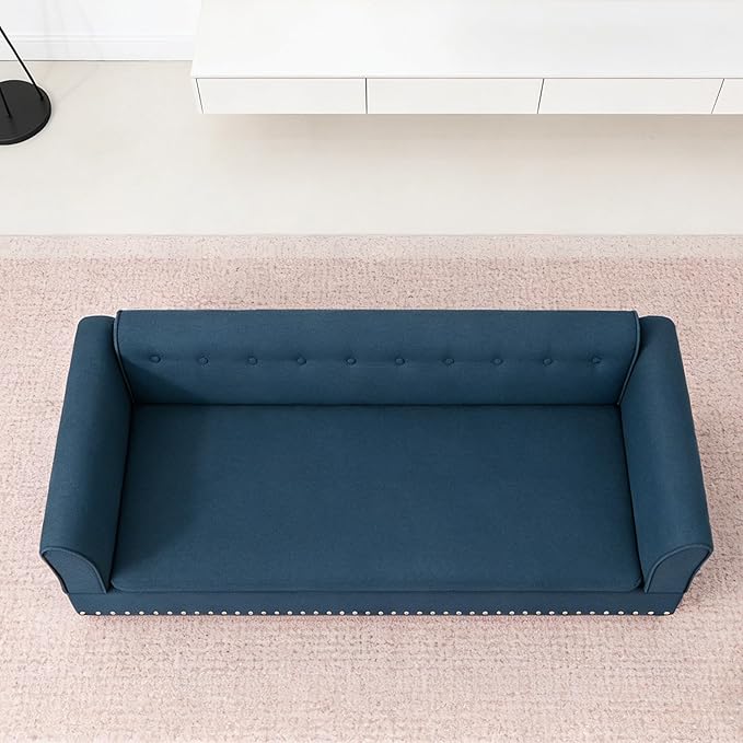 Oversized Pet Sofa Bed for Large Dogs, 55 Inch Modern Dog Couch with Orthopedic Memory Foam, Sturdy Furniture Style Pet Bed with Weight Capacity 220 lbs, (Blue)