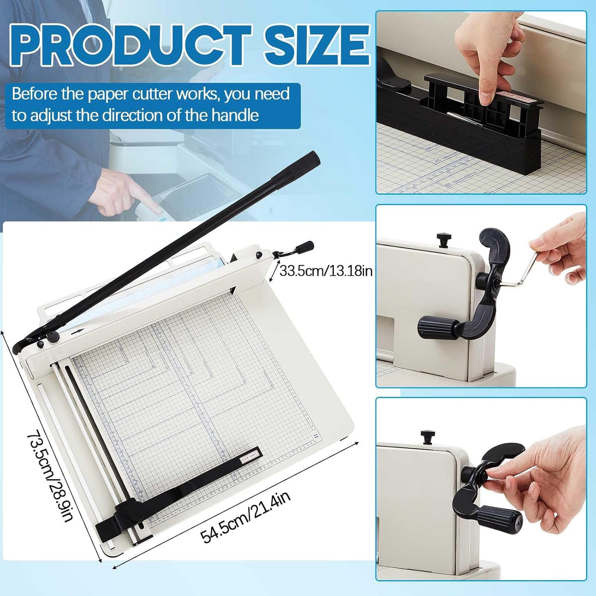 Threlaco 17 Inch A3 Heavy Duty Guillotine Paper Cutter 400 Sheet, White