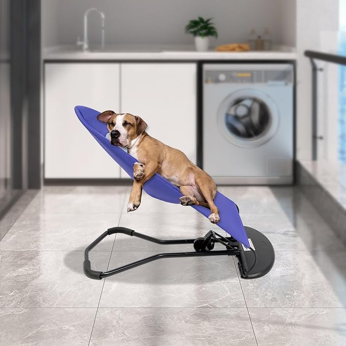 Pet Rocker Bed,Portable Pet Rocking Chair,Foldable Dog Bed,Washable Cat Cot,3-Position Height Adjustable for Cats Dogs up to 33 lbs (Purple)
