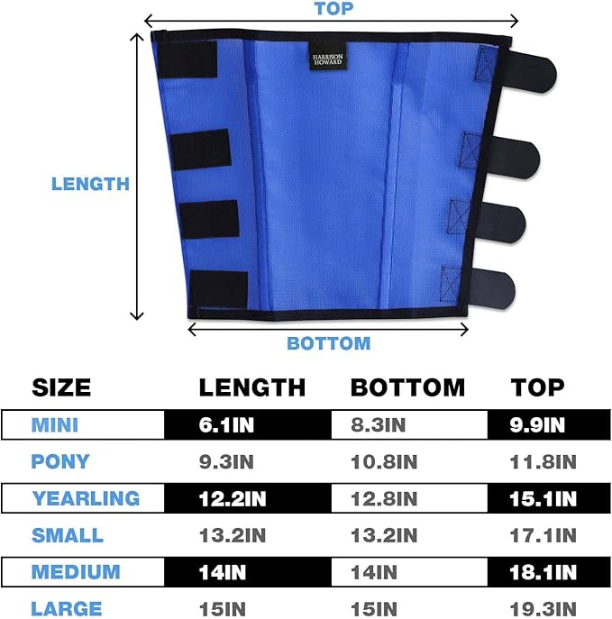 Harrison Howard Loose-Fitting Horse Fly Leggings Breathable, Tear-Resistant Fine Mesh Leg Guards Stay-on Comfortable Fly Boots (Set of 4) Blue Medium