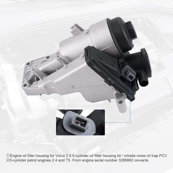 Oil Filter Housing with Gasket for 2004-2016 Volvo C30 C70 S40 S60 V50 V60 XC60