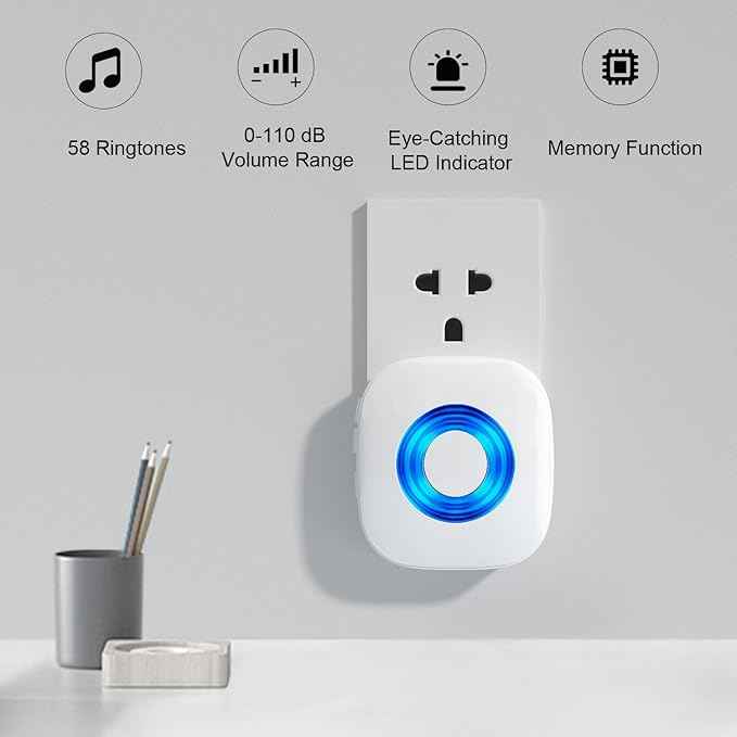Wireless Doorbell with 3 Receivers 2 Buttons, PHYSEN Waterproof Door Bell Kits