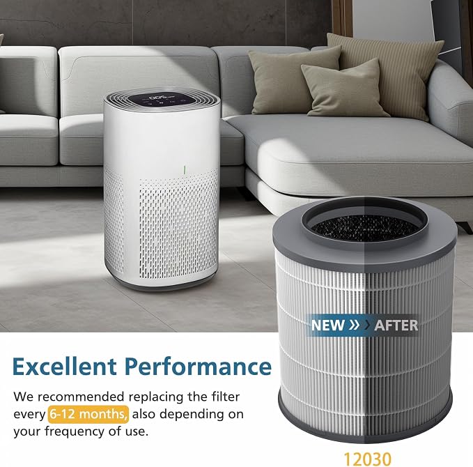 2-Pack 12030 HEPA Replacement Filter, 000 Sq. Ft. Capacity, Compatible