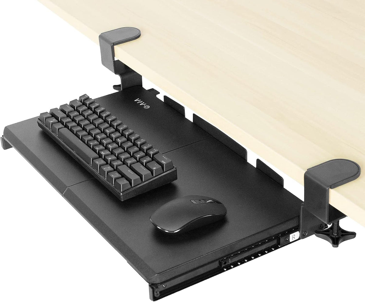VIVO Black Clamp-on 20 x 11 in Keyboard Tray, MOUNT-KB05ES