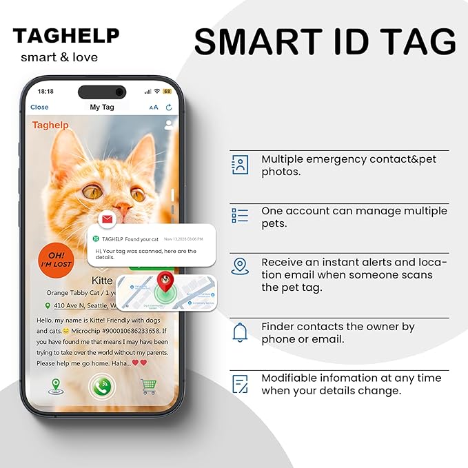 2 Pack QR Code Cat Collar with Instant Lost Pet Recovery System, Scan for Urgent Alerts & Location Info, Breakaway Reflective Collar with Safety Bell (Blue & Pink)