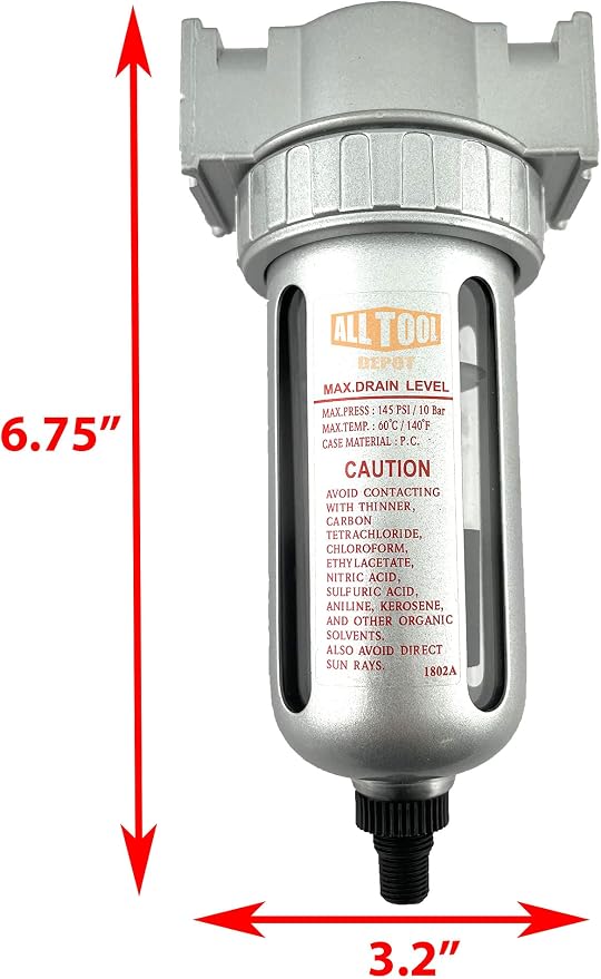 3/8" NPT MID FLOW Particulate Filter/Water Trap
