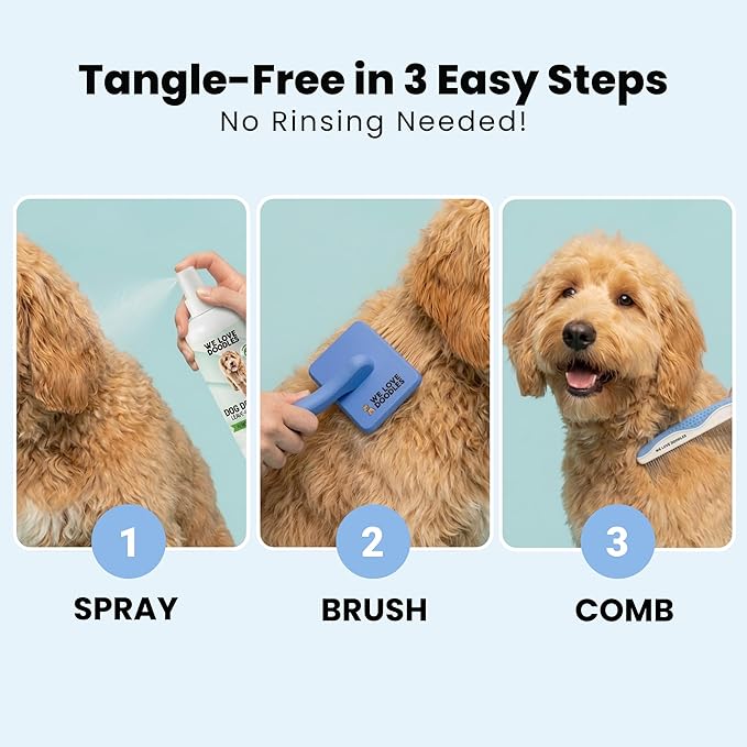 We Love Doodles Dog Detangler Spray - Leave-in Conditioner for Dogs - Dog Detangling Spray - Dematting Spray for Dogs - Tangle Remover - Made in The USA - Large 16 fl oz (Mango)