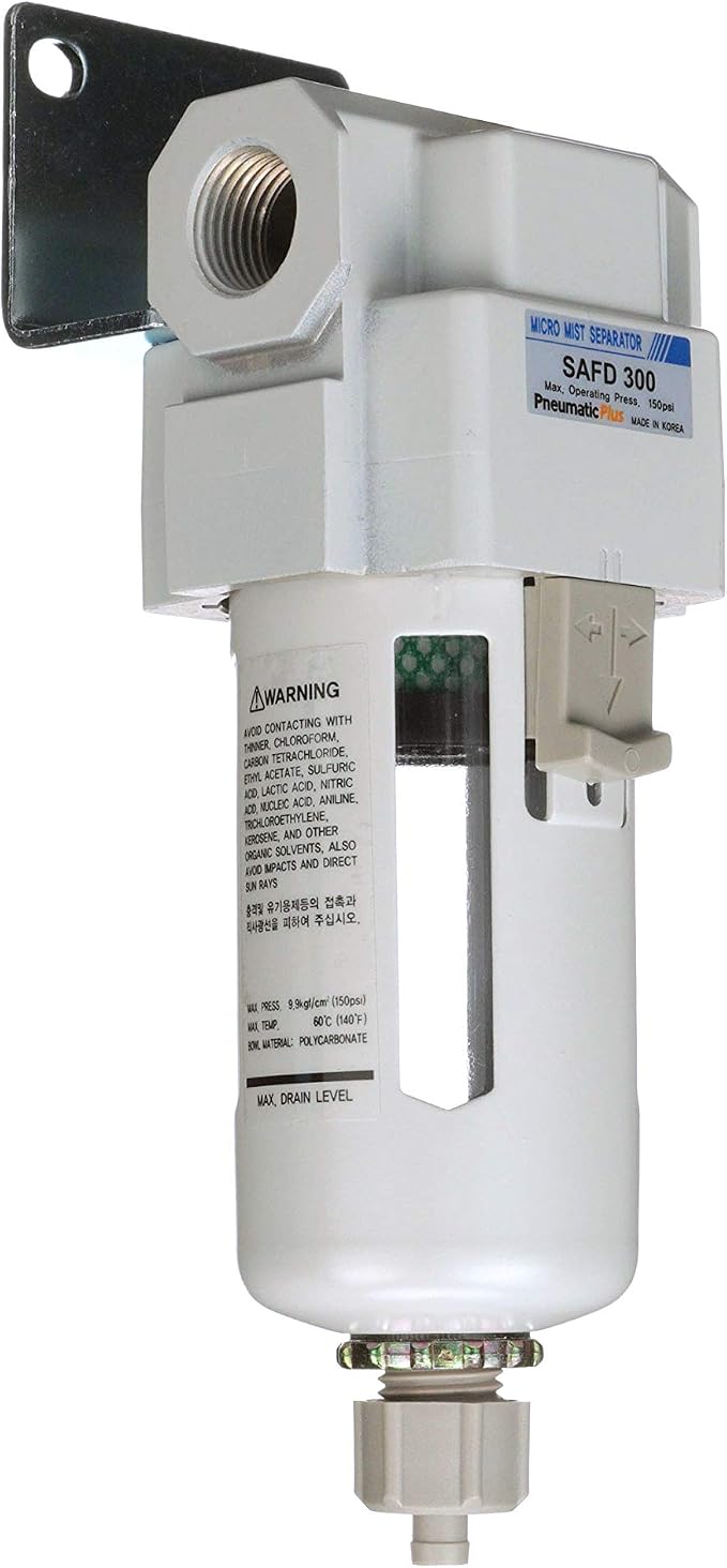 PneumaticPlus SAFD300-N03B Compressed Air Coalescing Filter, 0.01 Micron 3/8"