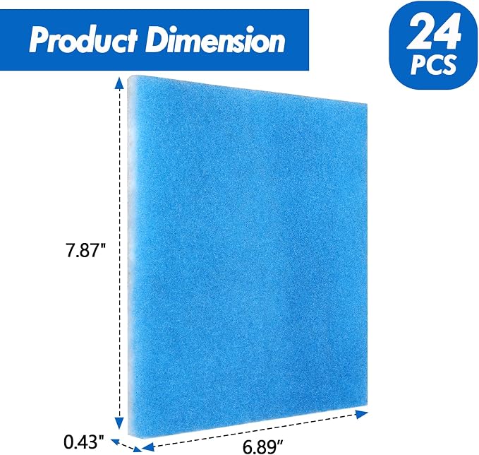 24 Pack Dryer Filter Replacement, Pre-Cut Portable Dryer Filters Compatible