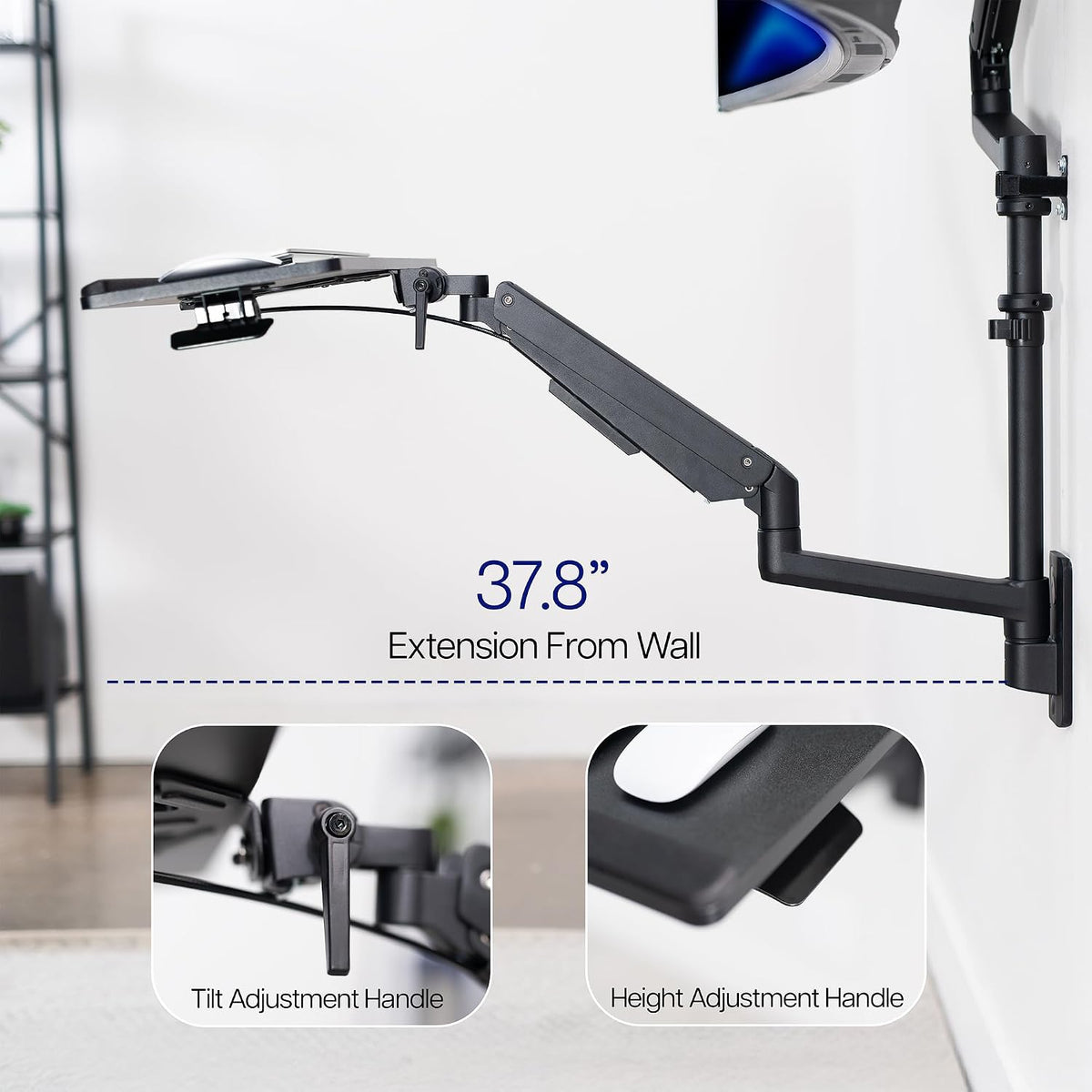 VIVO Ultrawide Wall Mount with Tray, Up to 49 in Screens, MOUNT-V120KB35C