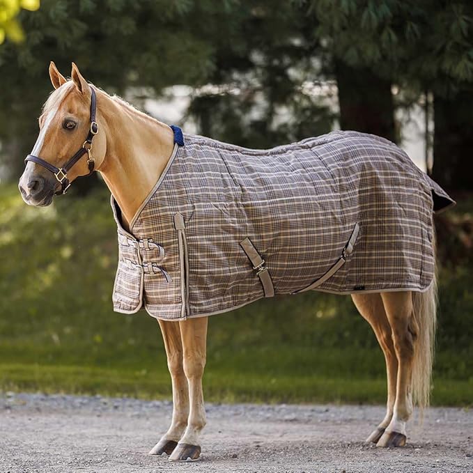 Country Pride Highland 1200D Lightweight Stable Blanket (72, Tan Plaid)