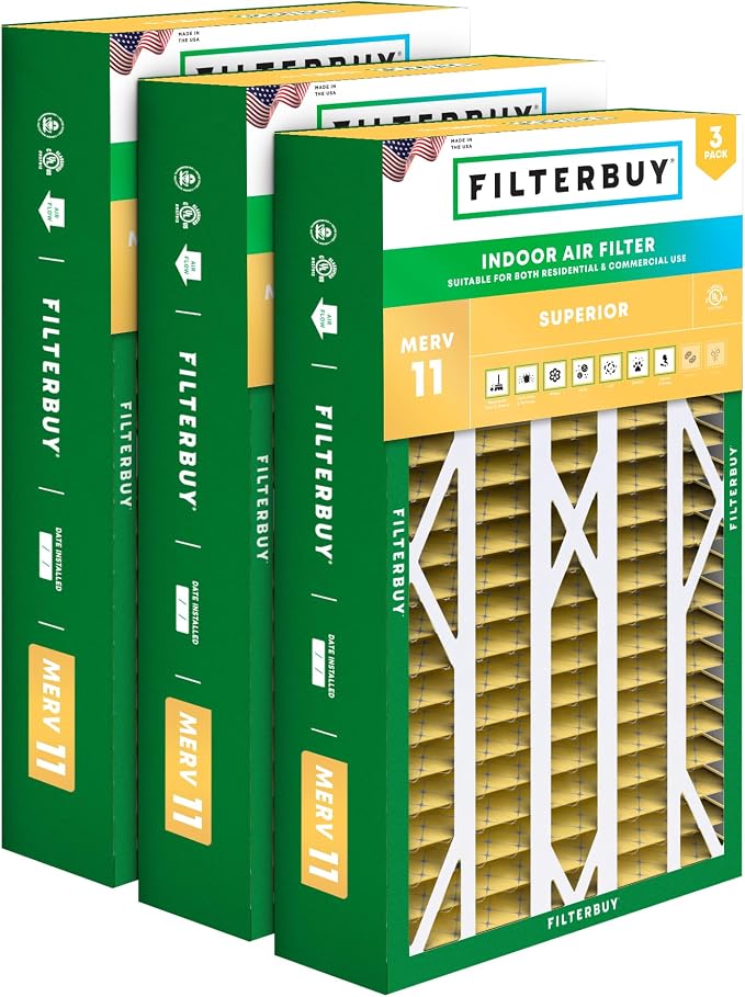 Filterbuy 16x28x6 Air Filter MERV 11 Superior Pet & Allergy Defense, Pleated