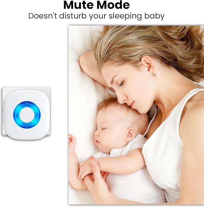 Wireless Doorbell with 3 Receivers 2 Buttons, PHYSEN Waterproof Door Bell Kits