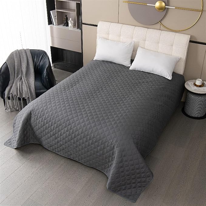 GIBZ Waterproof Dog Bed Cover Anti Slip Pet Furniture Protector Blanket Washable Thick Quilted Mat, Navy Blue, 132x208cm