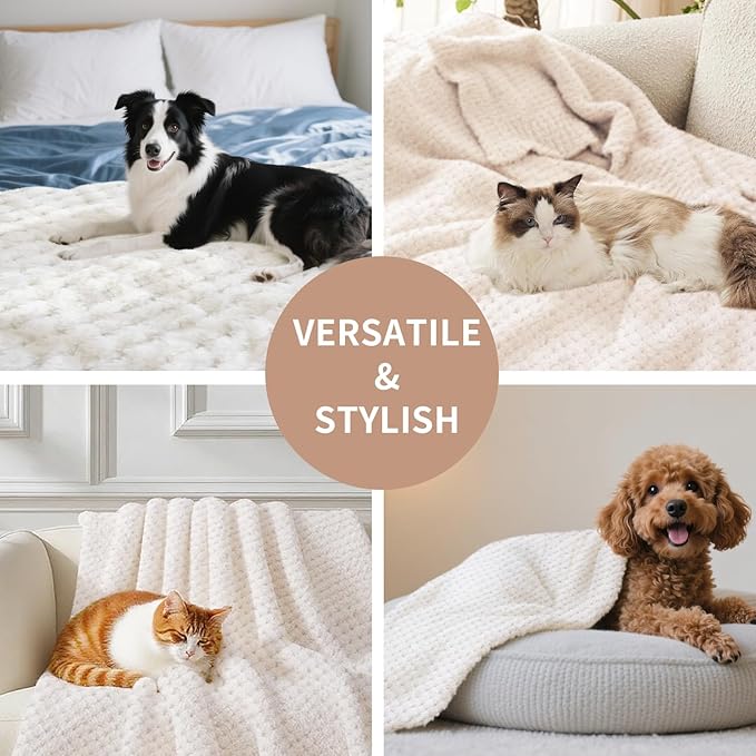 Pet Blanket Warm Soft Dog Blankets Washable Cat Throw Blankets Sofa Bed Couch Furniture Protector Cover for Small Medium Large Dogs Cats, Green, 63" x 79"