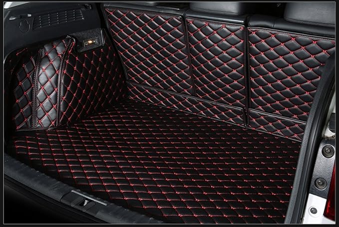 Custom Fit Trunk Cargo Liner for Mercedes GLC Coupe 2016-2022-Black w/Red Stitching
