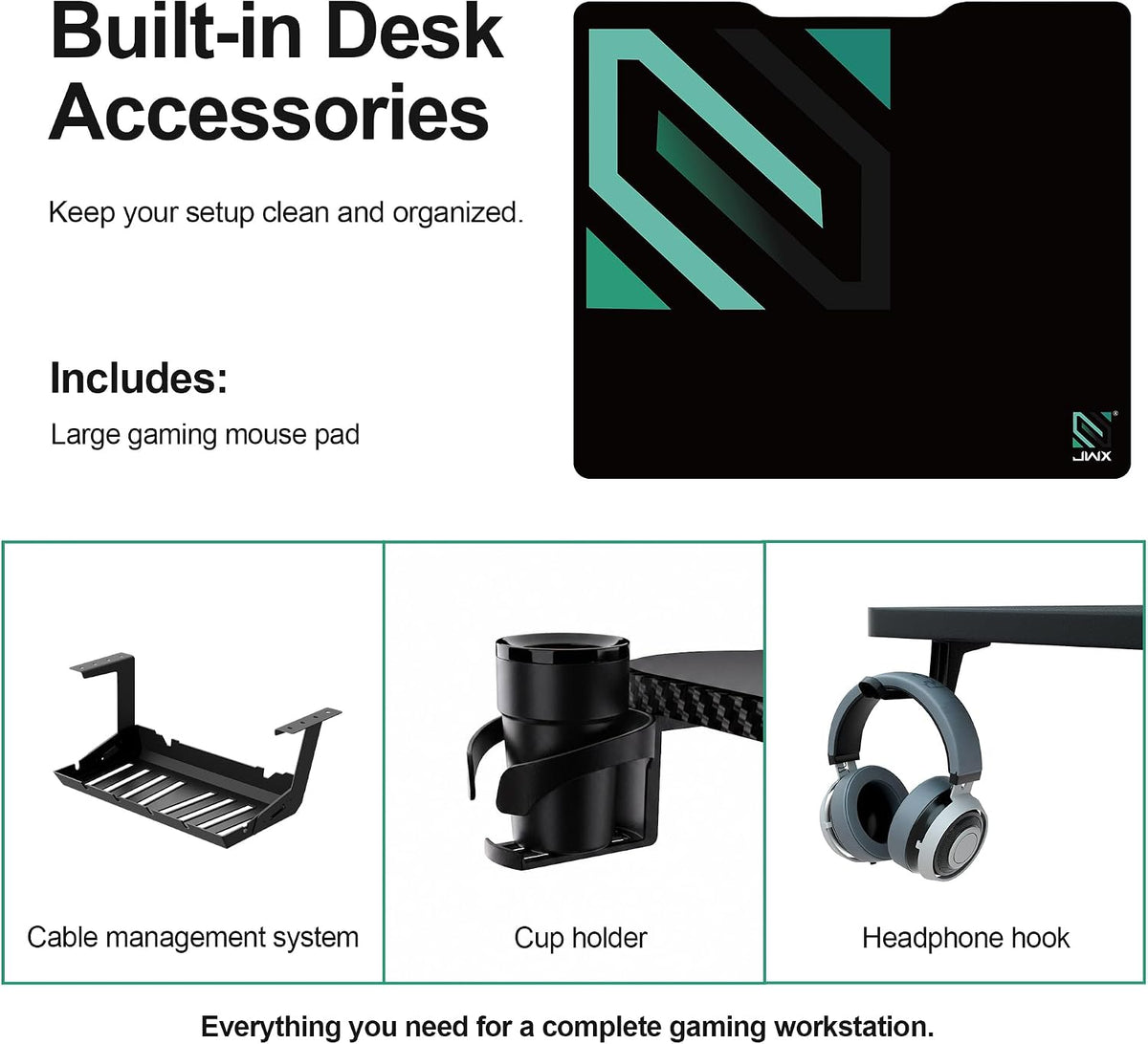 JWX 63-Inch Dual Motor L-Shaped Electric Standing Desk, Black