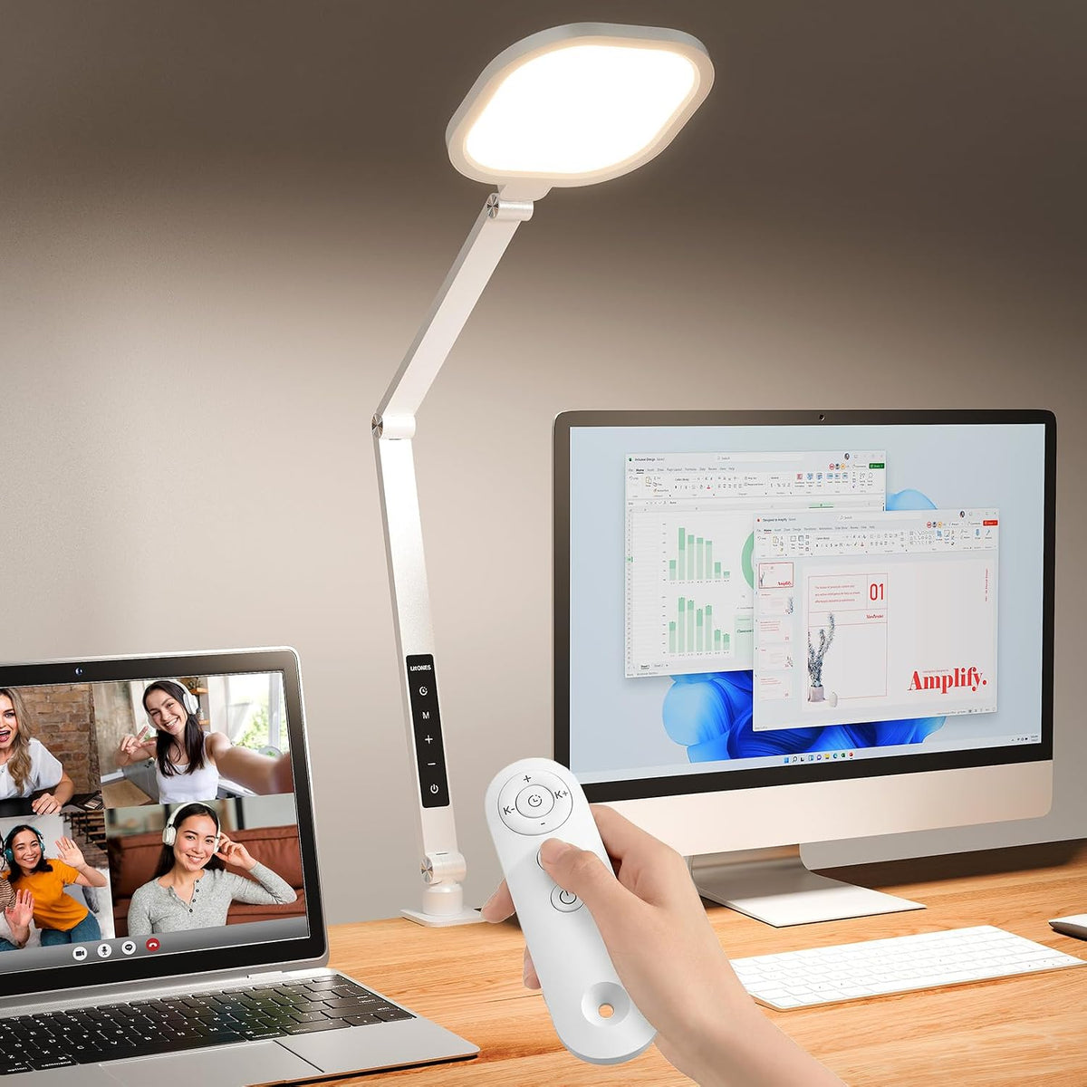 LitONES Video Conference Lighting for Computer, Zoom, Video Recording,White