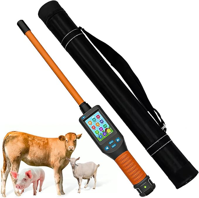 Pet Microchip Scanner, FDX-B/HDX/EMID Animal Handheld ID Scanner Reader, with LCD Display, Rechargeable Battery, Storage Up to 20000 Datas, USB Connection, for Farms Shelters
