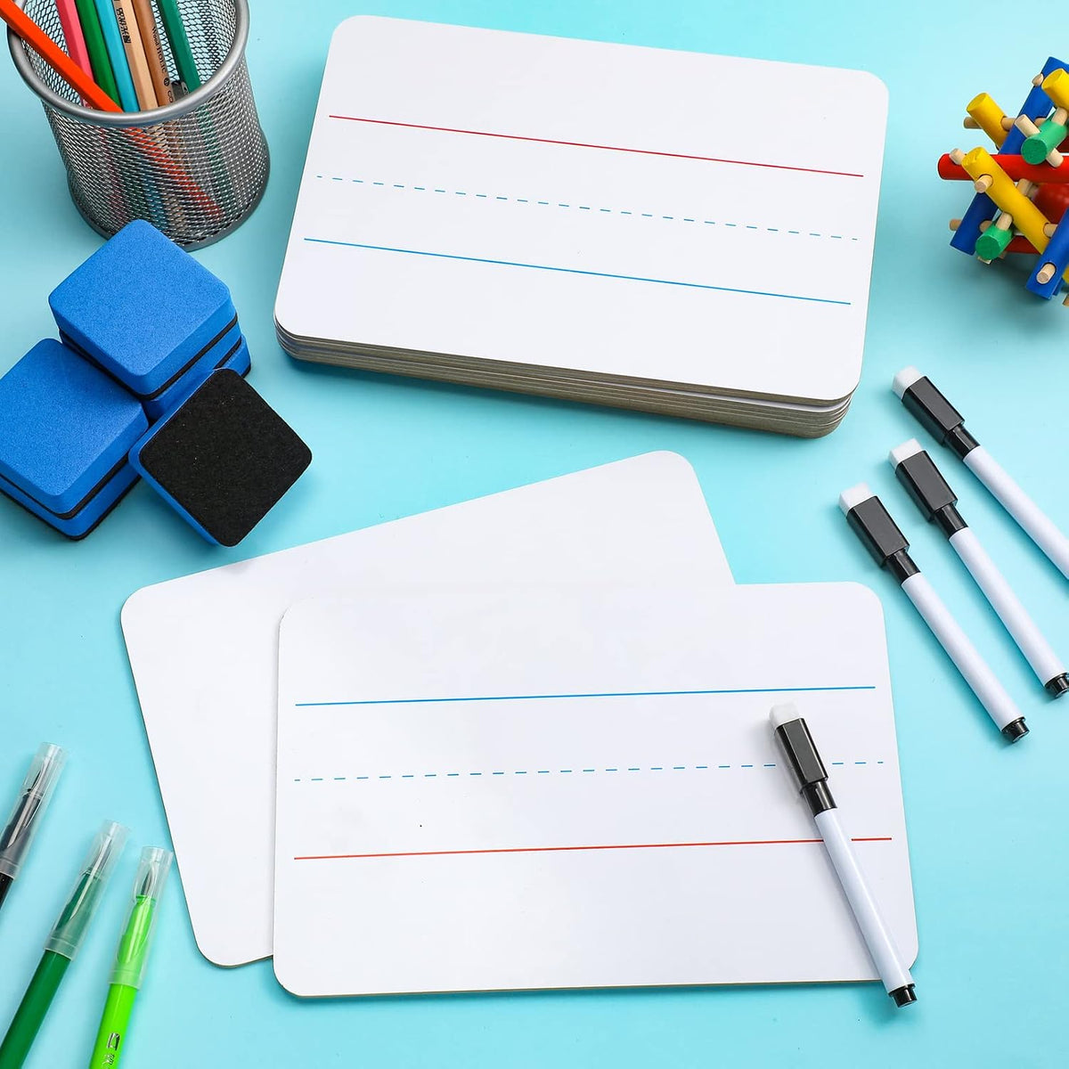 Colarr 24 Sets Mini White Boards 6"x 9" Dry Erase Boards Classroom Pack