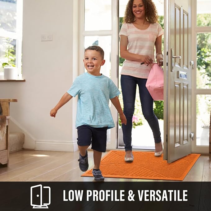 HIYARD Sturdy Front Door Mat, Absorbent Muddy Dirt Resist Welcome Door Mats