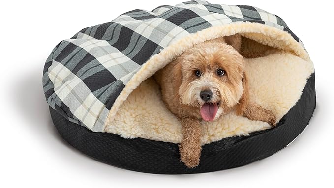 Snoozer Luxury Orthopedic Cozy Cave Pet Bed, Barkely Black Diamond - Extra Large
