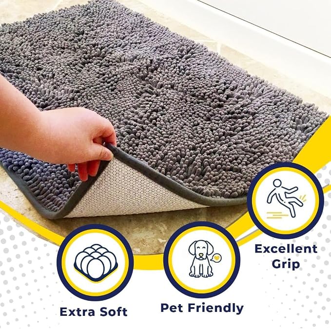 Muddy Mat® | Super Absorbent Door Mat Indoor, Microfiber Quick Dry Chenille