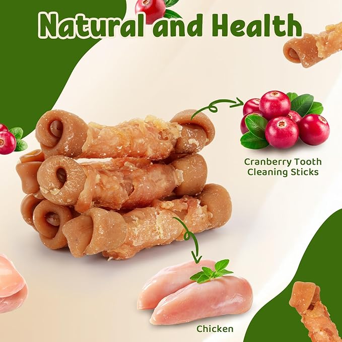 Dog Treats Chicken Wrapped Peanut Butter Bone Rawhide Free Dog Chews Long Lasting 6.5" 454g