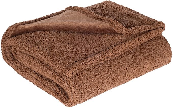 Waterproof Pet Blanket, Lovers Blanket Reversible Plush Sherpa Fleece Furniture Protector for Sofa, Bed & Couch, Liquid & Pee Proof Dog Blanket Cover for Dogs Cats Lovers Couples (Brown, XL(57"x85"))