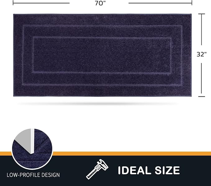 PURRUGS Dirt Trapping Door Mat 32" x 70", Non-Slip/Skid Machine Washable