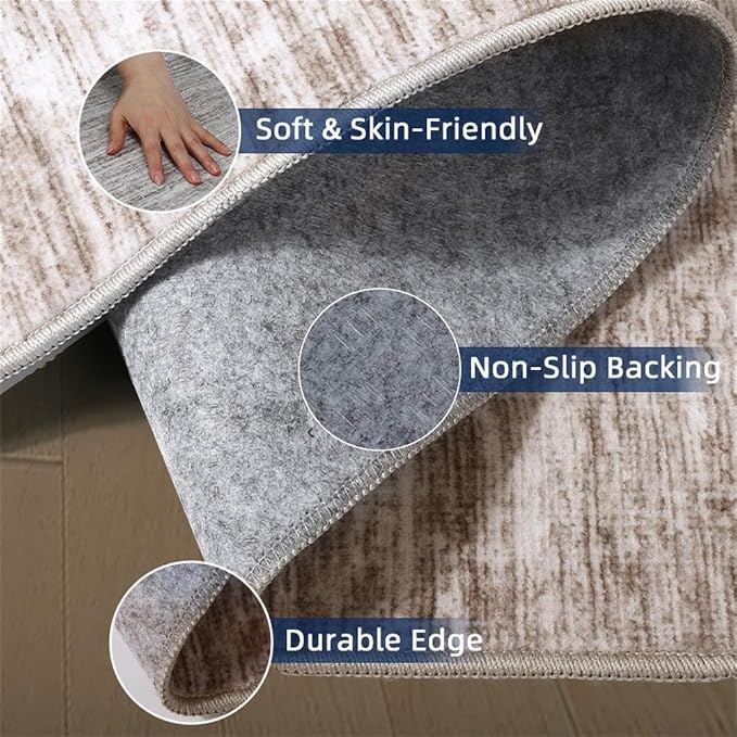 2x5 Washable Runner Rugs，Modern Abstract Rug Runner, Ultra-Thin Kitchen Runner
