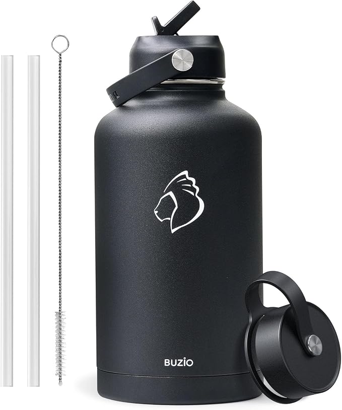 BUZIO 87oz Insulated Water Bottle Triple Wall Vacuum Stainless Steel | Half
