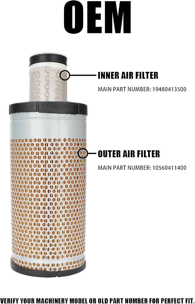 10560411400 19480413500 Outer & Inner Air Filter Fit