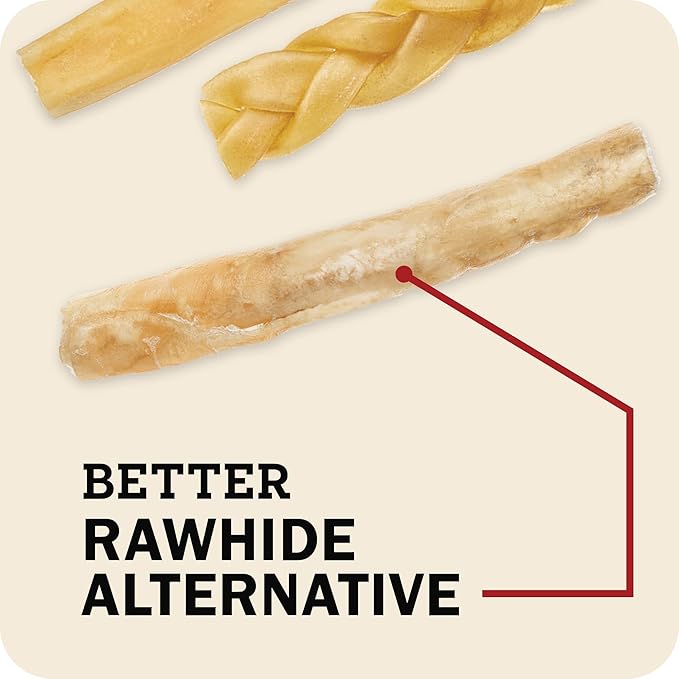 Beef Collagen Sticks - Long Lasting Chews. Bully Sticks Alternative, High Protein Dental Treats with Natural Collagen for Dogs. Supports Joint, Skin & Coat Health
