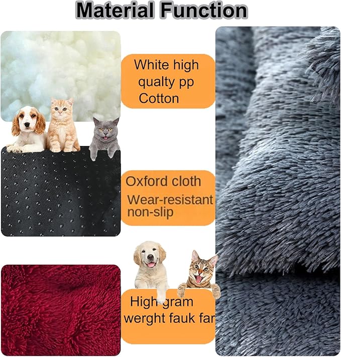 Dog Crate Mat, Dog Bed for Large Dogs, Comfy Fluffy Kennel Pad Anti-Slip for Dog beds & Furniture, Quilted Dog Bed for Pets for Medium/Small Dogs Cats (Color : Red, Size : 25x18)