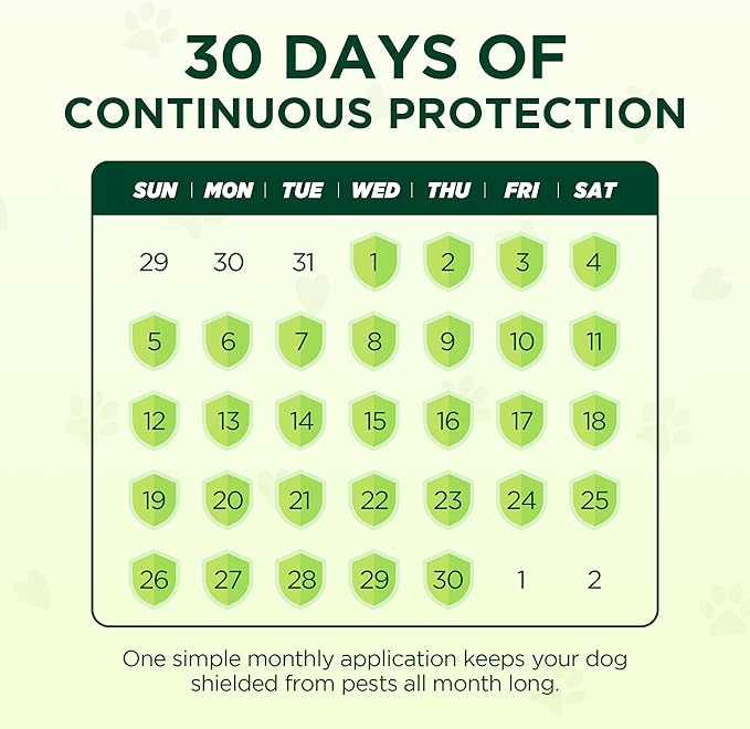 Flea and Tick Prevention for Medium Dogs, 6 Doses Topical Flea Treatment, Helps Control Fleas, Ticks and Lice, for Dogs 23–44 lbs, Waterproof, Fast Acting