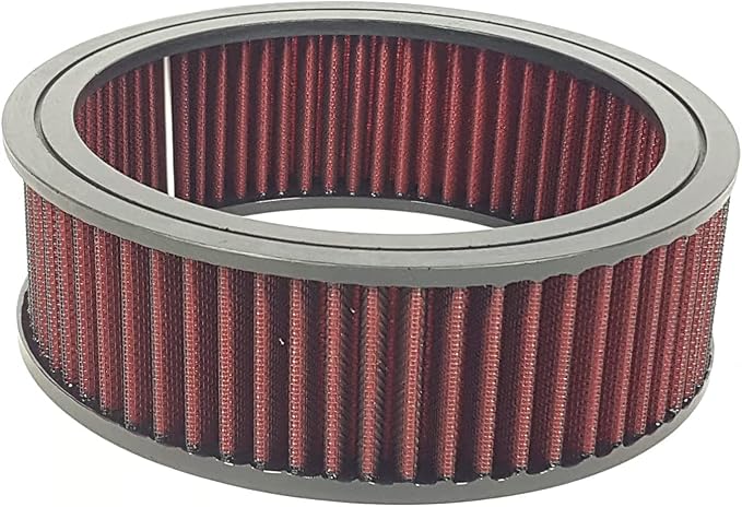 Round Washable Air Filter Cleaner Red Element Replacement Filter Flow Kit