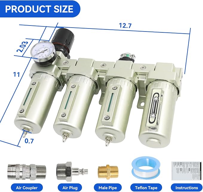 1/2" NPT Industrial Grade 4 Stage Air-Dryer-for-Compressor,