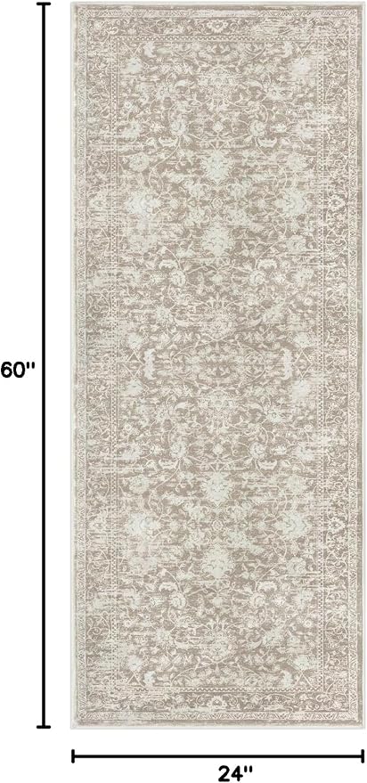 KILOCOCO Hallway Runner 2x5 Kitchen Runner Rug Printed Vintage Floral Washable