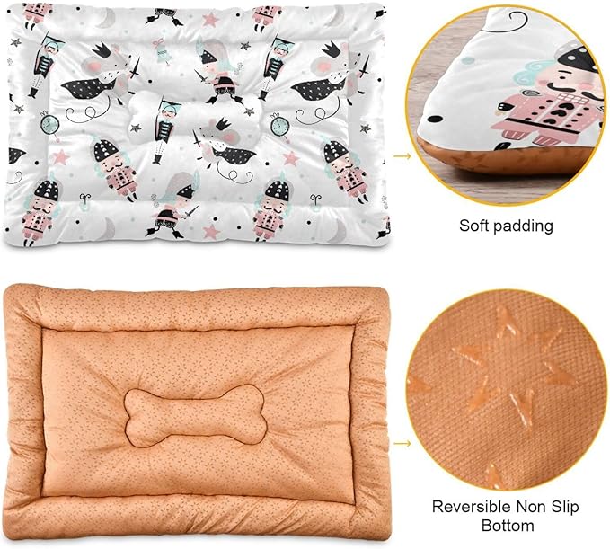 Christmas Nutcracker Mouse King Pet Bed Cute Dog Bed Mat Absorbing Non Slip Pad Pet Sleeping Mat for Small, Medium, and Large Dogs Puppy Cat 24 in x 18 in