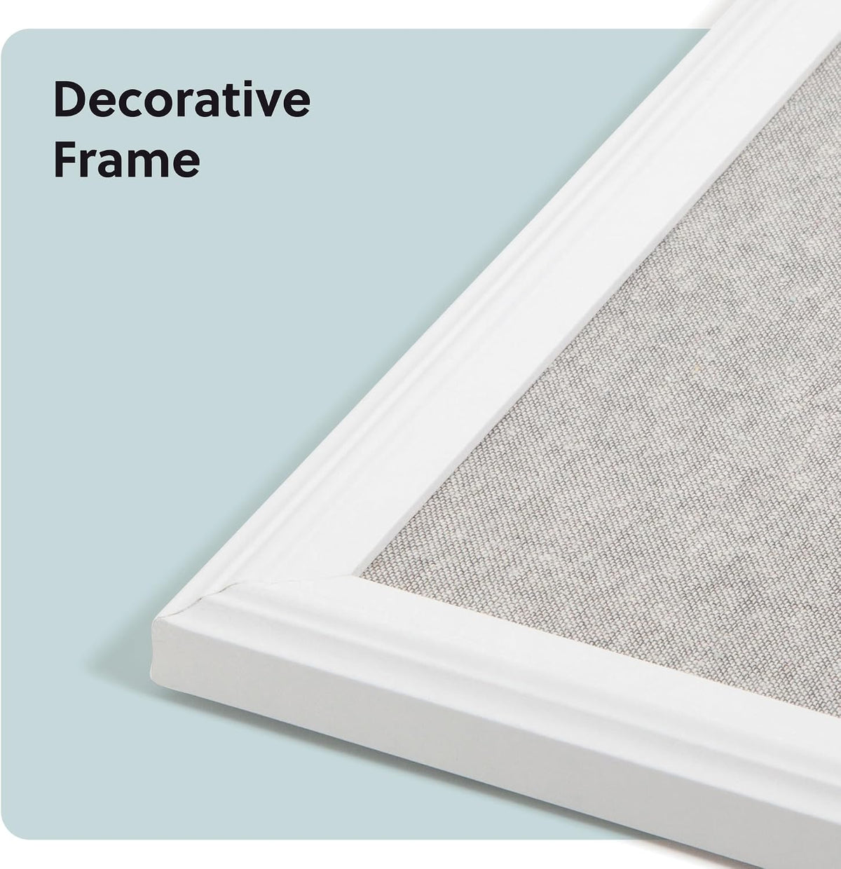 U Brands Bulletin Board, 20” x 30”, Gray Linen Surface, White Wood Frame