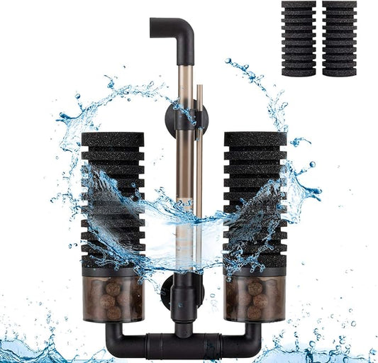hygger Sponge Filter, Aquarium Filter Double Sponge Replaceable Media