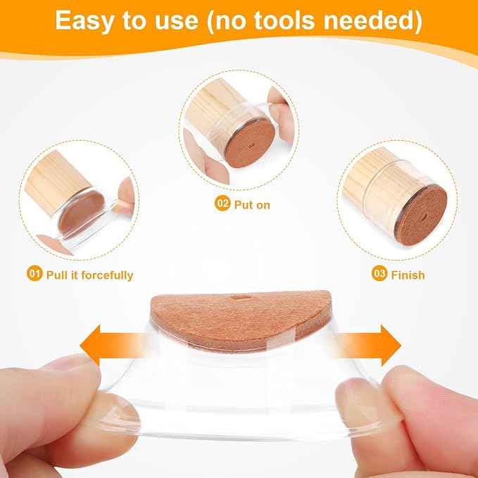 CHUNZEXI 16 Pack Extra Small Chair Leg Floor Protectors