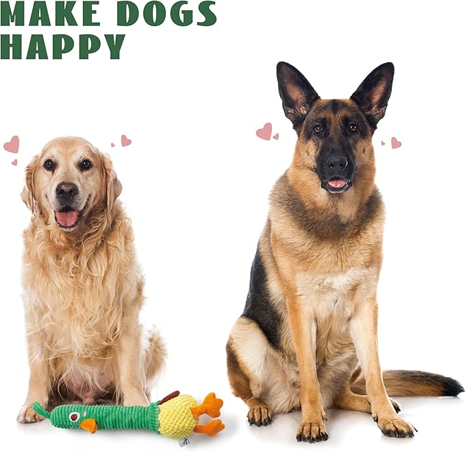 Nocciola 2 in 1 Easter Duck Dog Toy with a Large Rubber Squeaker - Tough Durable Stuffed Squeaky Crinkle Chew Toys for Aggressive Chewers, Medium and Large Breeds