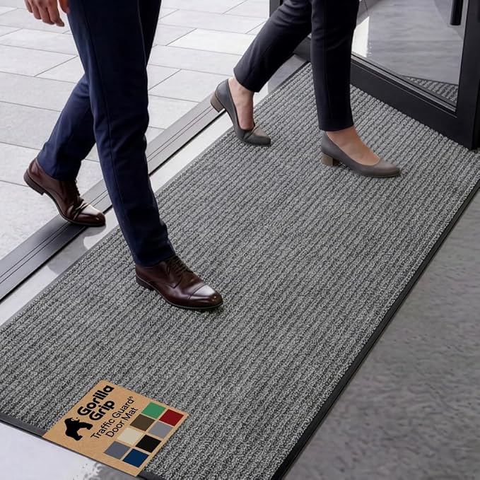 GORILLA GRIP Waterproof Traffic Guard Door Mat, Heavy Duty Entryway Mats