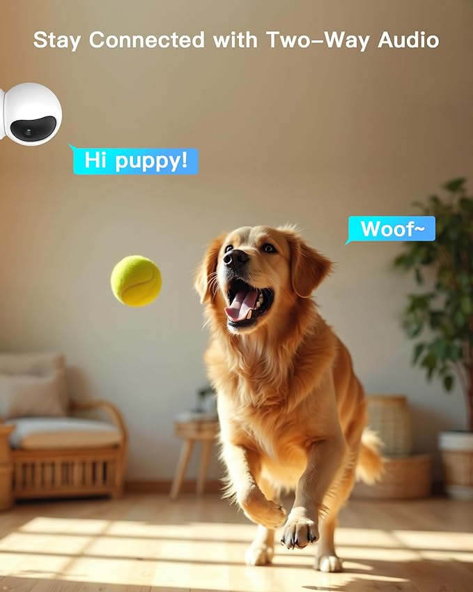 ARENTI 5G 4MP Pet Camera 2 Pack, No Subscription Indoor Security Camera for Dog/Cat/Baby, Free Phone App, Dual-Band WiFi, Auto Tracking, Super Night Vision, 2-Way Talk, 64G Local Storage(P2Q 64G 2PC)