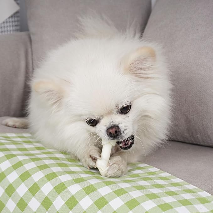 MON2SUN Dog Rawhide Knot Bones Small Rawhide Mini Chew Bones Natural 2.5 Inch 100 Count for Puppy and Small Dogs