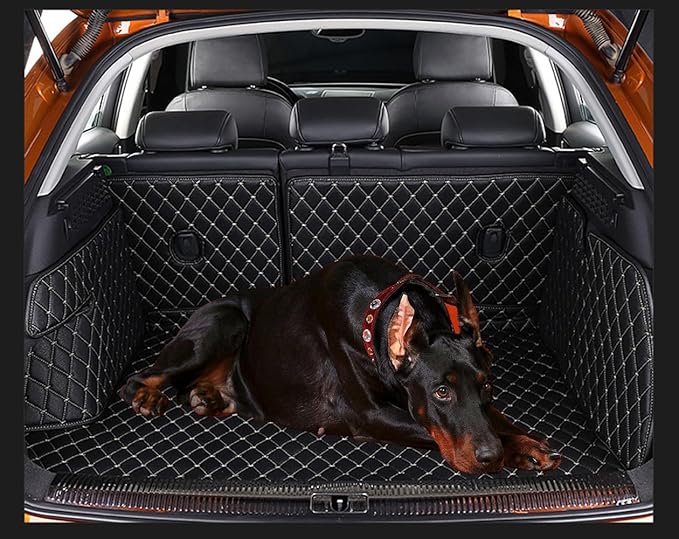 Trunk Cargo Liner for Mercedes GLE SUV GLE300 GLE320 GLE350 GLE400 2020-Current 5-Seater with 40/20/40 Split Full Coverage 3D Trunk Mat Replacement Black w/Gold Stitching