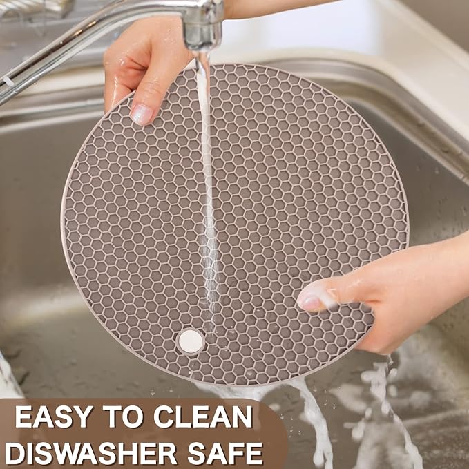 Silicone Trivets for Hot Dishes, Flexible Jar Opener Food Grade Spoon Holder