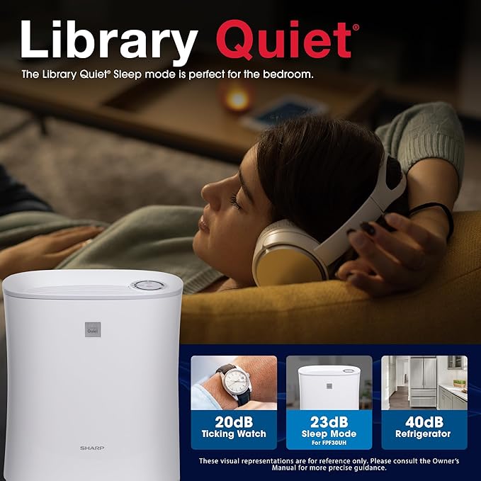 SHARP Air Purifier for Small Rooms – Covers up to 690 sqft in one hour, True HEPA Filter Air Purifier for Bedroom, Office or Dorm Room, Dust, Smoke, Pollen - FPF30UH